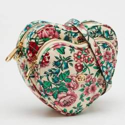 Gucci Multicolor Floral Printed Leather Interlocking G Heart Shoulder Bag