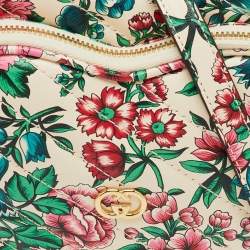 Gucci Multicolor Floral Printed Leather Interlocking G Heart Shoulder Bag