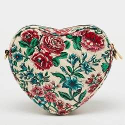 Gucci Multicolor Floral Printed Leather Interlocking G Heart Shoulder Bag