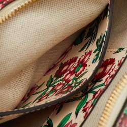 Gucci Multicolor Floral Printed Leather Interlocking G Heart Shoulder Bag