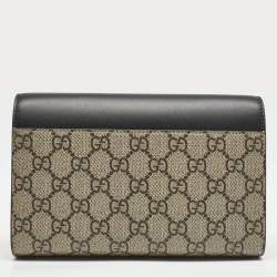 Gucci Tricolor GG Supreme Canvas and Leather Padlock Clutch On Strap