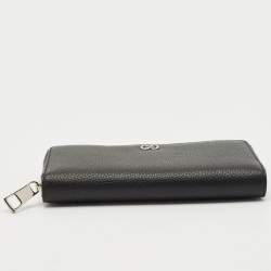 Gucci Black Leather Dorian Zip Around Wallet