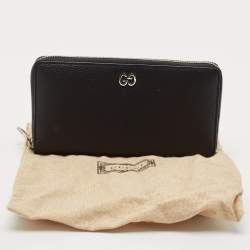 Gucci Black Leather Dorian Zip Around Wallet