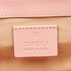Gucci Red/Pink Matelassé Leather Super Mini GG Marmont Torchon Shoulder Bag