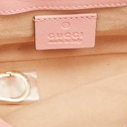 Gucci Red/Pink Matelassé Leather Super Mini GG Marmont Torchon Shoulder Bag
