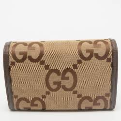 Gucci Brown/Beige Jumbo GG Canvas Dionysus Wallet On Chain
