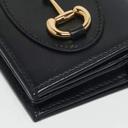 Gucci Black Leather Horsebit 1955 Wallet On Chain