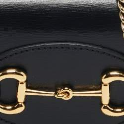 Gucci Black Leather Horsebit 1955 Wallet On Chain