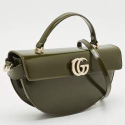 Gucci Luscious Green Leather Small Half Moon Top Handle Bag
