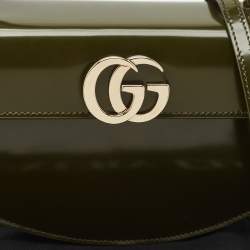 Gucci Luscious Green Leather Small Half Moon Top Handle Bag