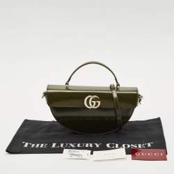 Gucci Luscious Green Leather Small Half Moon Top Handle Bag