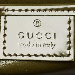Gucci Luscious Green Leather Small Half Moon Top Handle Bag