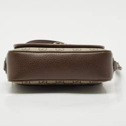 Gucci Brown/Beige GG Supreme Canvas and Leather Ophidia Flap Crossbody Bag