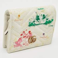 Gucci x Disney Multicolor Matelassé Leather Mickey Minnie Mouse GG Marmont Card Case
