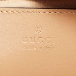 Pre Owned Gucci Beige Matelassé Aria Leather Small GG Marmont Camera Bag