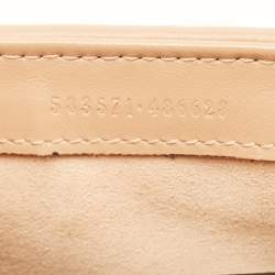 Gucci Beige Matelassé Aria Leather Mini GG Marmont Top Handle Bag
