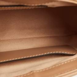 Gucci Beige Matelassé Aria Leather Mini GG Marmont Top Handle Bag