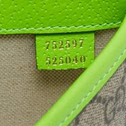 Gucci Neon Green/Beige GG Supreme Canvas Small Ophidia Belt Bag