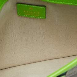 Gucci Neon Green/Beige GG Supreme Canvas Small Ophidia Belt Bag