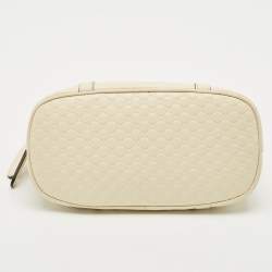 Pre Owned Gucci Ivory Microguccissima Leather Mini Dome Bag