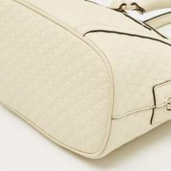 Pre Owned Gucci Ivory Microguccissima Leather Mini Dome Bag
