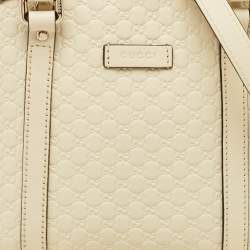 Pre Owned Gucci Ivory Microguccissima Leather Mini Dome Bag