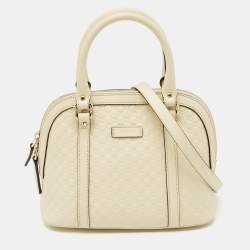 Gucci Ivory Microguccissima Leather Mini Dome Bag