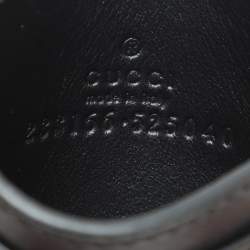 Pre Owned Gucci Black/Beige GG Supreme Canvas and Leather Card Holder