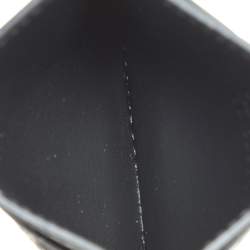 Pre Owned Gucci Black/Beige GG Supreme Canvas and Leather Card Holder