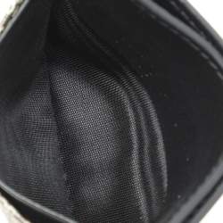 Pre Owned Gucci Black/Beige GG Supreme Canvas and Leather Card Holder