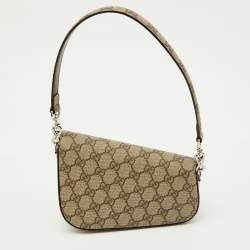 Pre Owned Gucci Beige/Brown GG Supreme Canvas Horsebit 1955 Mini Shoulder Bag