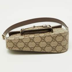 Pre Owned Gucci Beige/Brown GG Supreme Canvas Horsebit 1955 Mini Shoulder Bag