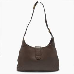 Pre Owned Gucci Brown Leather Medium Aphrodite Hobo