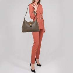 Pre Owned Gucci Brown Leather Medium Aphrodite Hobo