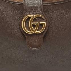 Pre Owned Gucci Brown Leather Medium Aphrodite Hobo