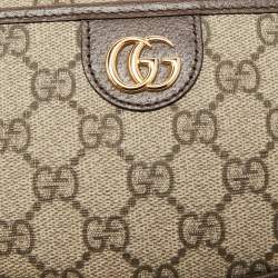 Pre Owned Gucci Brown/Beige GG Supreme Canvas Super Mini Ophidia Hobo