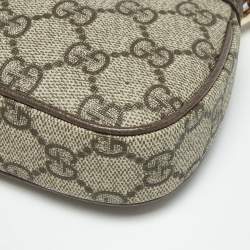 Pre Owned Gucci Beige/Brown GG Supreme Canvas and Leather Mini Ophidia Shoulder Bag