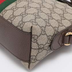Pre Owned Gucci Brown/Beige GG Supreme Canvas Small Ophidia Shoulder Bag