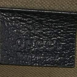 Pre Owned Gucci Beige/Navy Blue GG Supreme Canvas and Leather Mini Horsebit 1955 Bag