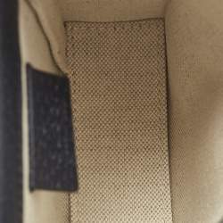 Pre Owned Gucci Beige/Navy Blue GG Supreme Canvas and Leather Mini Horsebit 1955 Bag