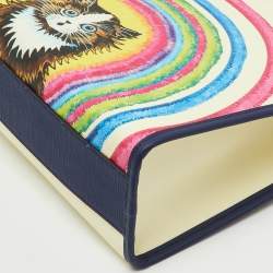 Pre Owned Gucci Multicolor Coated Canvas Louis Wain Cat Rainbow Children's Cat Tote