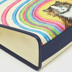 Pre Owned Gucci Multicolor Coated Canvas Louis Wain Cat Rainbow Children's Cat Tote