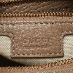 Pre Owned Gucci Beige Guccissima Leather Medium GG Emblem Shoulder Bag