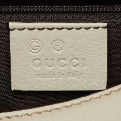 Pre Owned Gucci Off White Guccissima Leather Bamboo D Ring Hobo