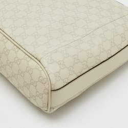 Pre Owned Gucci Off White Guccissima Leather Bamboo D Ring Hobo