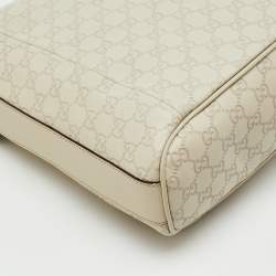 Pre Owned Gucci Off White Guccissima Leather Bamboo D Ring Hobo