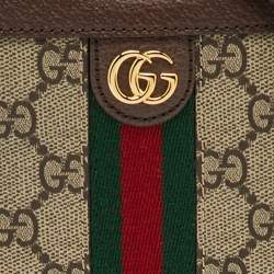 Pre Owned Gucci Beige/Brown GG Supreme Canvas and Leather Ophidia Super Mini Bag