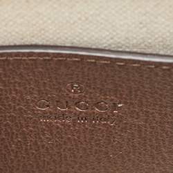 Pre Owned Gucci Beige/Brown Jumbo GG Canvas and Leather Mini Vertical Tote