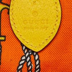 Pre Owned Gucci Multicolor Raffia and Leather Miami Sequins Large Ophidia Tote