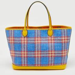 Pre Owned Gucci Multicolor Raffia and Leather Miami Sequins Large Ophidia Tote